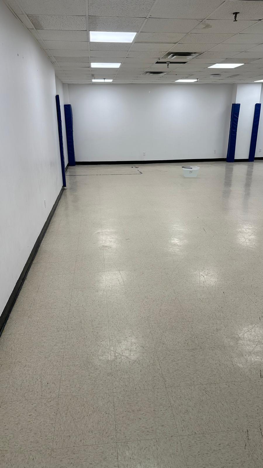 BEFORE - Commercial floor stripping and polishing